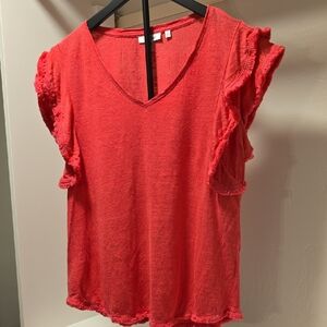 Chico's Vibrant Red Short Sleeve Top